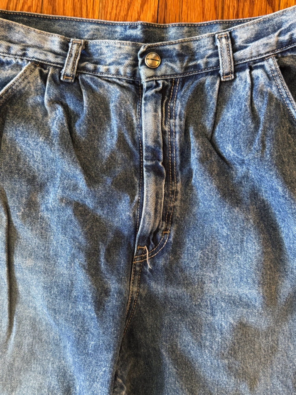 1980s Pizzazz High-Rise Acid Wash Ankle Cropped Balloon Arc Jeans Pants